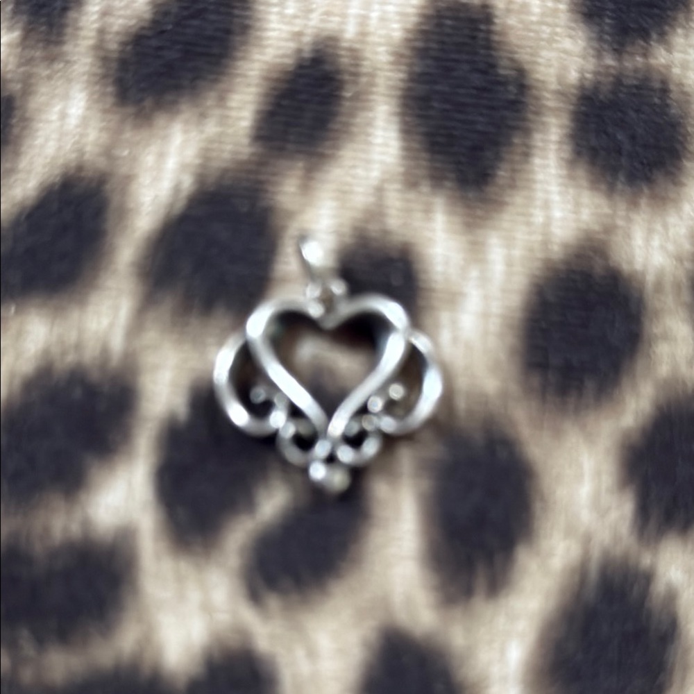 Elegant Silver Heart Pendant or charm retired